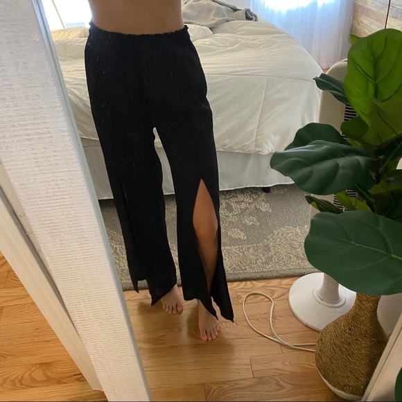 Front Slit High Waist Pants - Picture 4 of 6